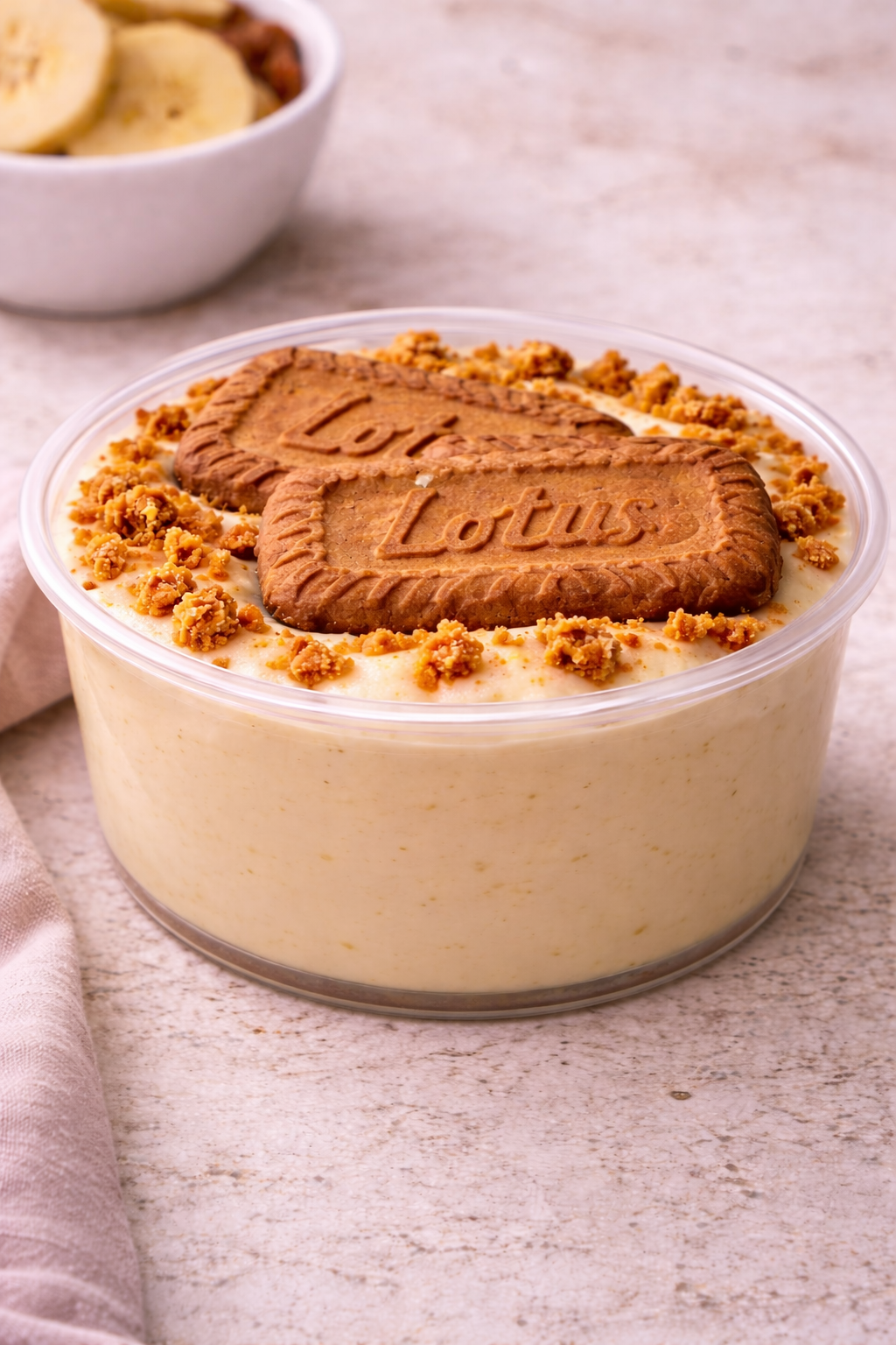 banana pudding with biscoff cookies