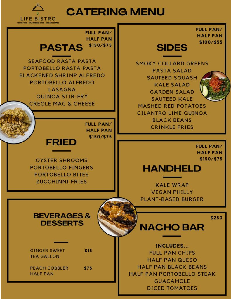 Life Bistro Atlanta Catering Menu